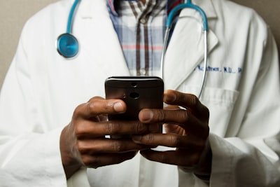 Doctor using smartphone